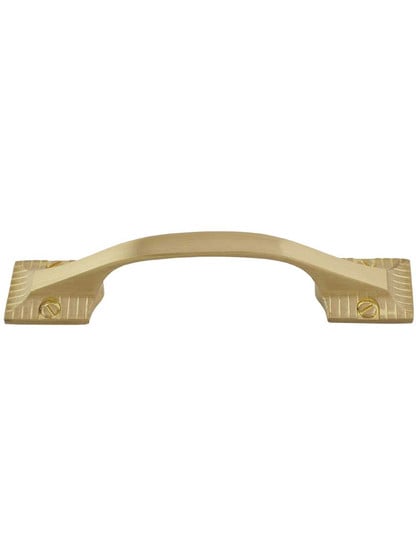 Vintage 1900 Cabinet Pull - 3 inch Center-to-Center in Satin Brass.